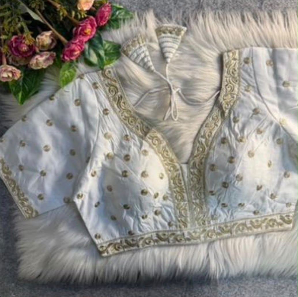 Heavy Roman Silk Partywear Blouse